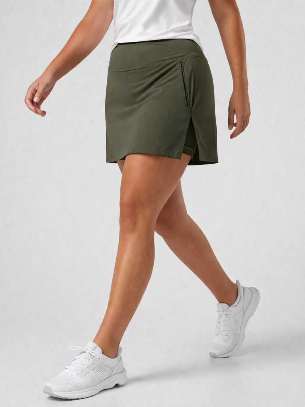 Athleta Soho Skort Olive Green Featherweight Stretch UPF 50+ Active Sz 16T